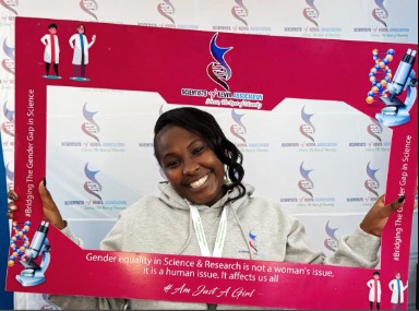 Everlyn Kimanthi at a youth science empowerment event